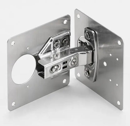 Kit reparatie balama, pentru mobila, Zola®, din otel inoxidabil, 9x9 cm