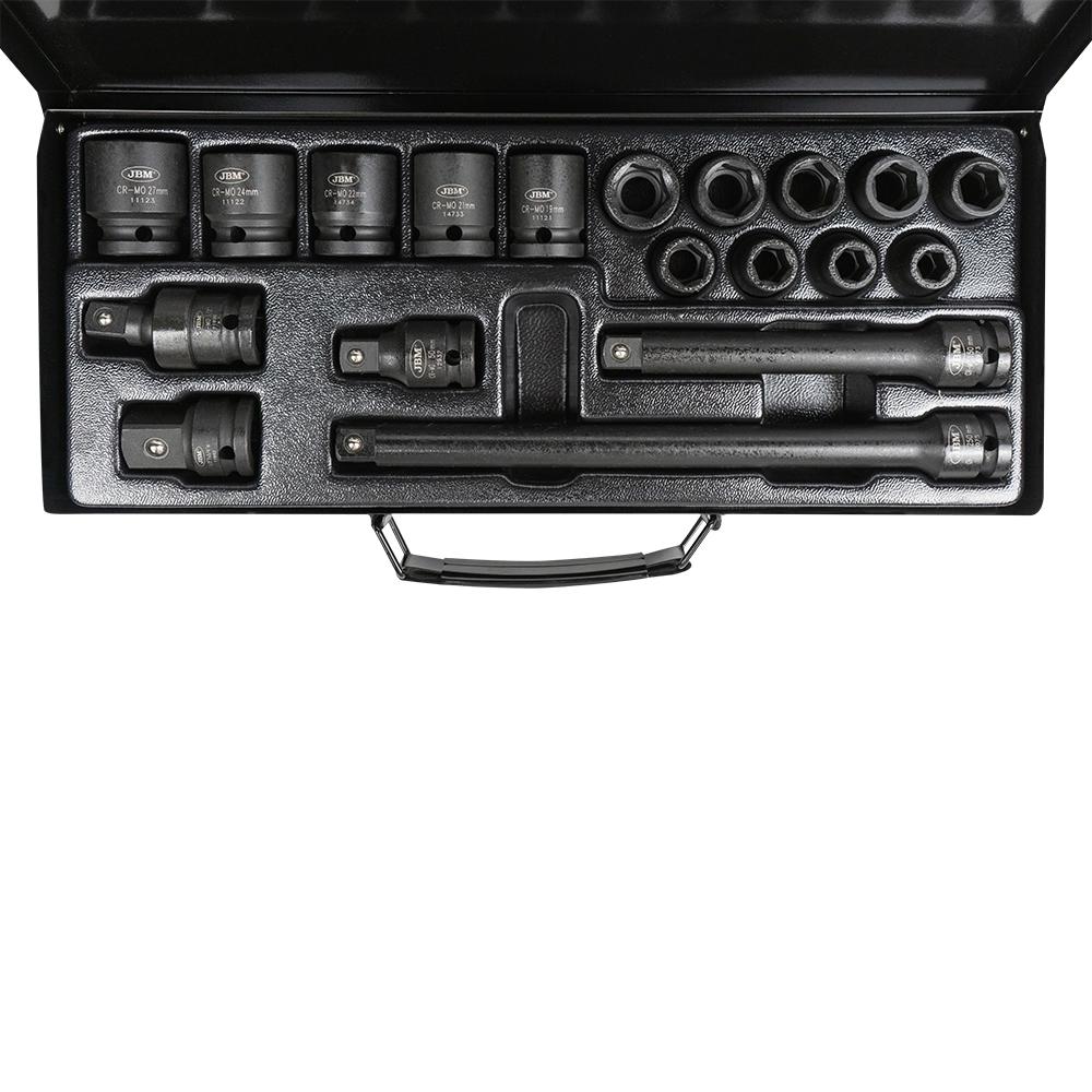 SET DE 14 TUBULARE DE IMPACT SCURTE 1/2` JBM