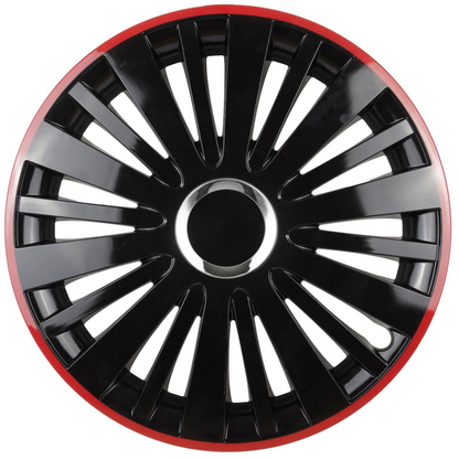 Set 4 Capace Roti pentru Renault Nou model Falcon Black Cu Rama Rosie R15