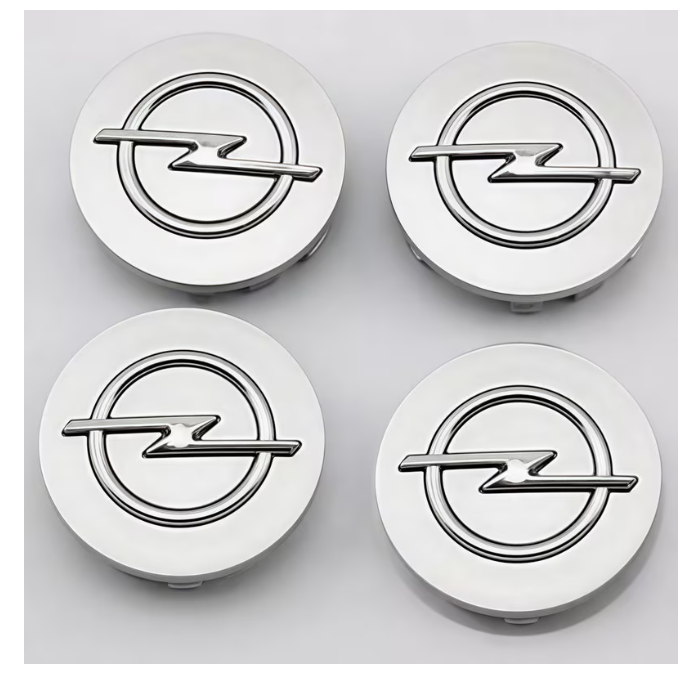 4 db 58 mm-es ezüst Opel alufelni kupak
