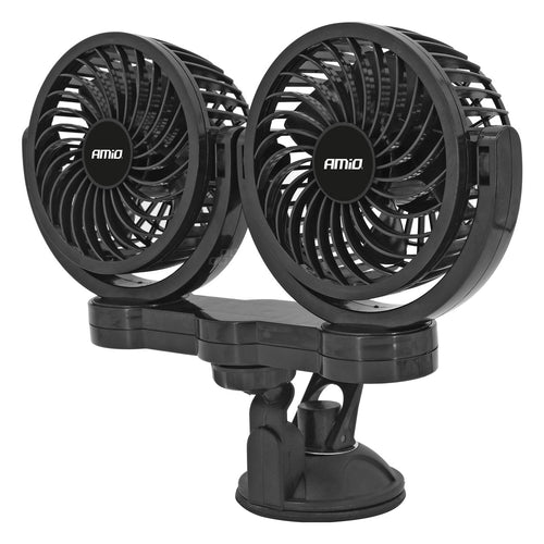 Ventilator dublu 24V, 2xfi10cm, 10W, prindere ventuza, 2 viteze, PRO Series, 03011 Amio