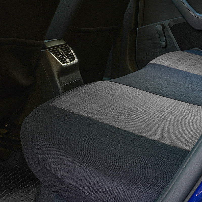 Set Huse Scaune Auto Umbrella Luxury pentru Audi A4 B6 din Piele Ecologica, Negru + Textil Gri