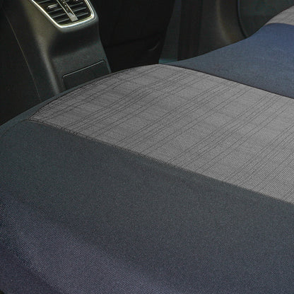 Set Huse Scaune Auto Umbrella Luxury pentru Audi A4 B6 din Piele Ecologica, Negru + Textil Gri