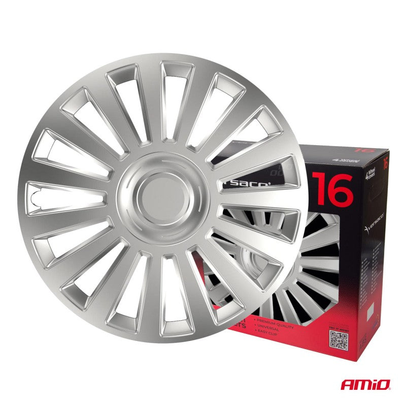 Set 4 Capace roti de lux argintiu 16" inch