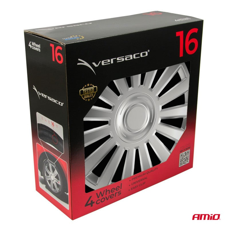 Set 4 Capace roti de lux argintiu 16" inch