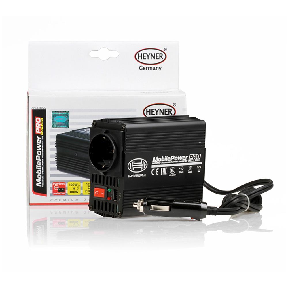INVERTOR DE TENSIUNE HEYNER PREMIUM PRO 150-300W ALIMENTARE 12V IESIRE 230V CU USB