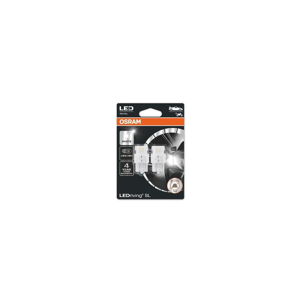 SET 2 BECURI AUXILIARE CU LED 12V (W21/5W) WHITE 6000K BLI OSRAM