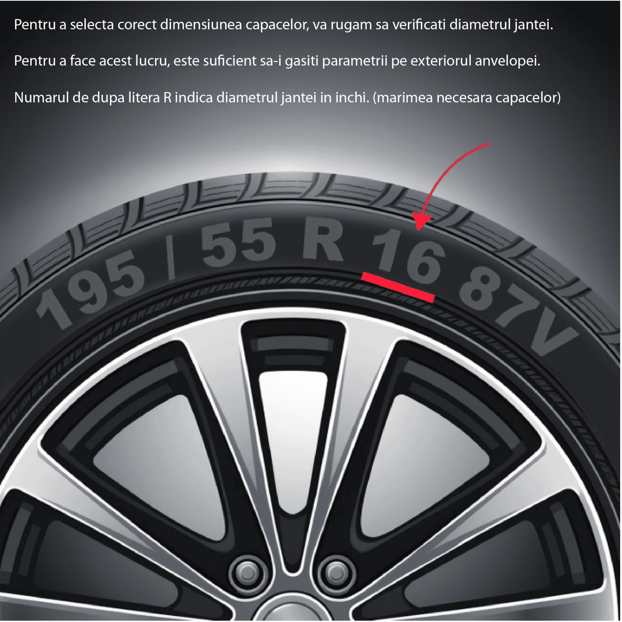 Set 4 Capace Roti 16 inchi (R16) Dakar Negru-Gri, Compatibile Cu Chevrolet