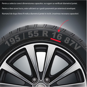 Set 4 Capace Roti 16 inchi (R16) Stratos Gri-Negru, Compatibile Cu Mercedes-Benz