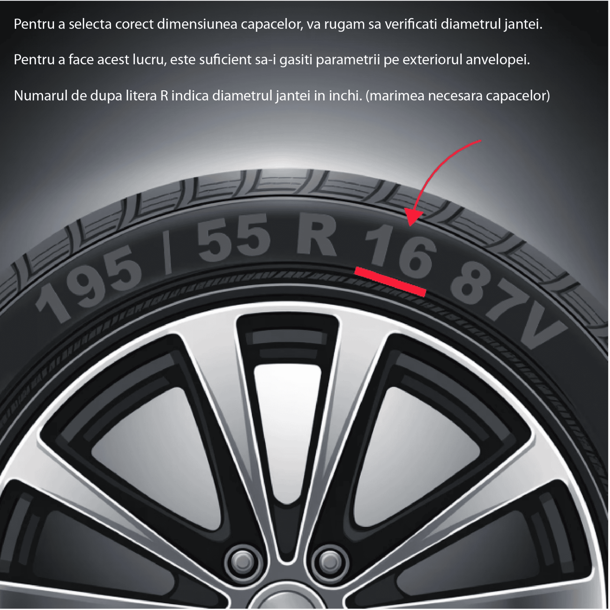 Set 4 Capace Roti 16 inchi (R16) Dakar Negru-Gri, Compatibile Cu Citroen
