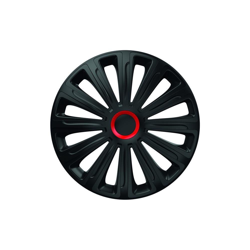 SET CAPACE ROTI 16` NEGRE CU INEL ROSU TREND