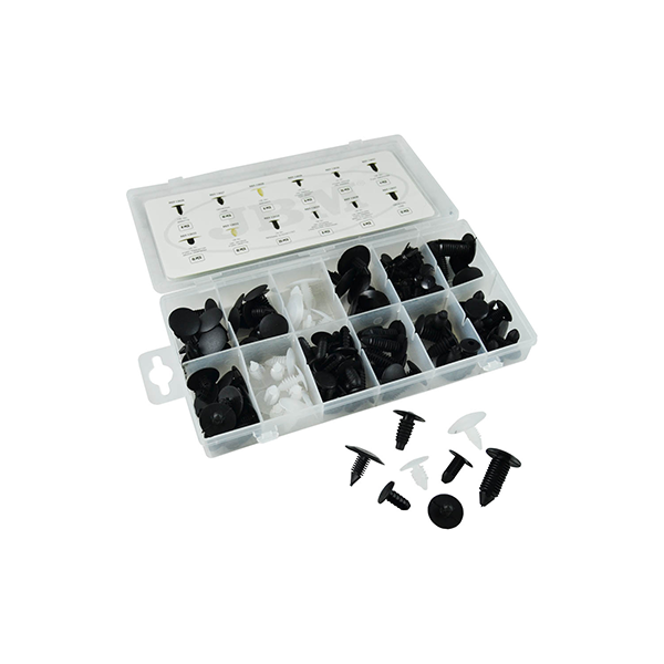 TRUSA DE CLIPS DE PLASTIC - UNIVERSAL 128 PCS JBM
