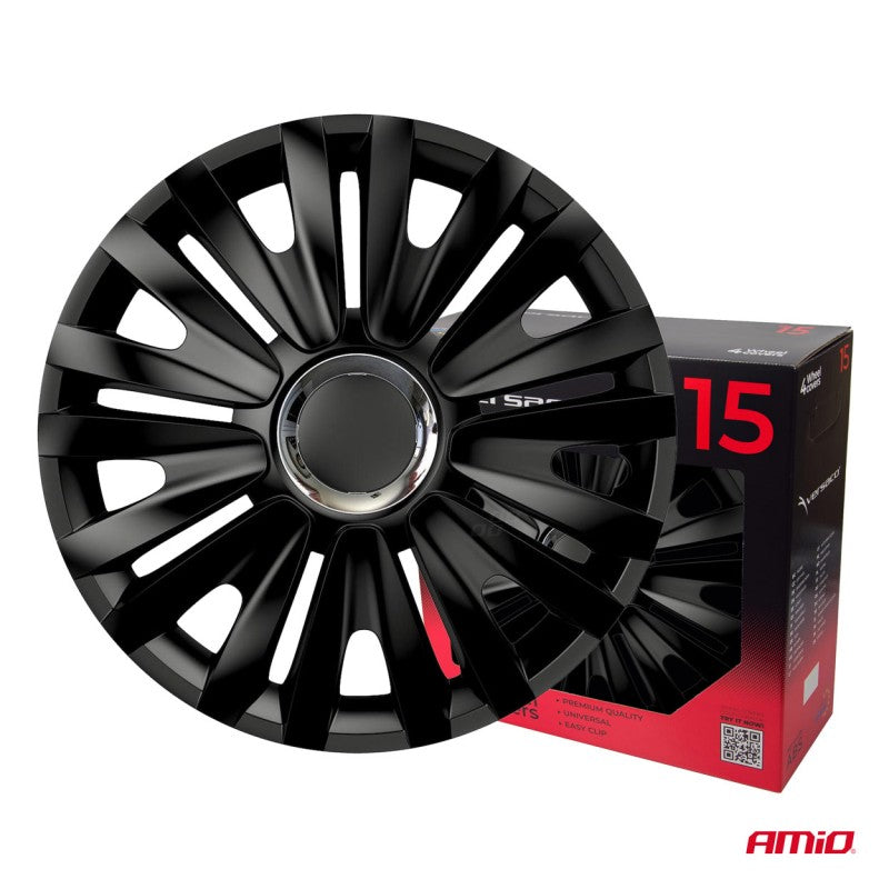 Set 4 Capace roti ,negru regal 15" inch