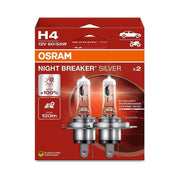 SET 2 BECURI 12V H4 60/55 W NIGHT BREAKER SILVER +100% OSRAM