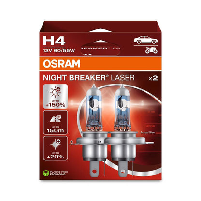 SET 2 BECURI 12V H4 60/55 W NIGHT BREAKER LASER NextGen +150% OSRAM