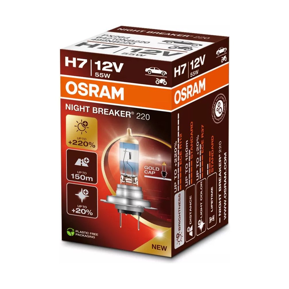 BEC 12V H7 55 W NIGHT BREAKER +220% OSRAM