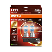 SET 2 BECURI 12V H11 55 W NIGHT BREAKER +220% OSRAM