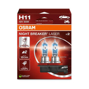 SET 2 BECURI 12V H11 55 W NIGHT BREAKER LASER NextGen +150% OSRAM