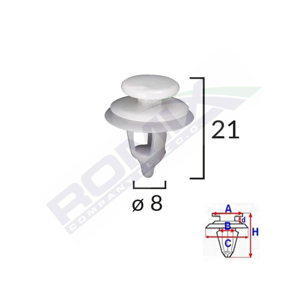 CLIPS TAPITERIE PENTRU CITROEN/PEUGEOT - ALB SET 10 BUC
