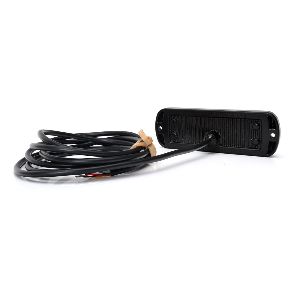 PROIECTOR STROBOSCOPIC LED PORTOCALIU 1469 W218 CU MONTARE IN GRILA, 2 FAZE FLASH, 12V-24V, 21W WAS