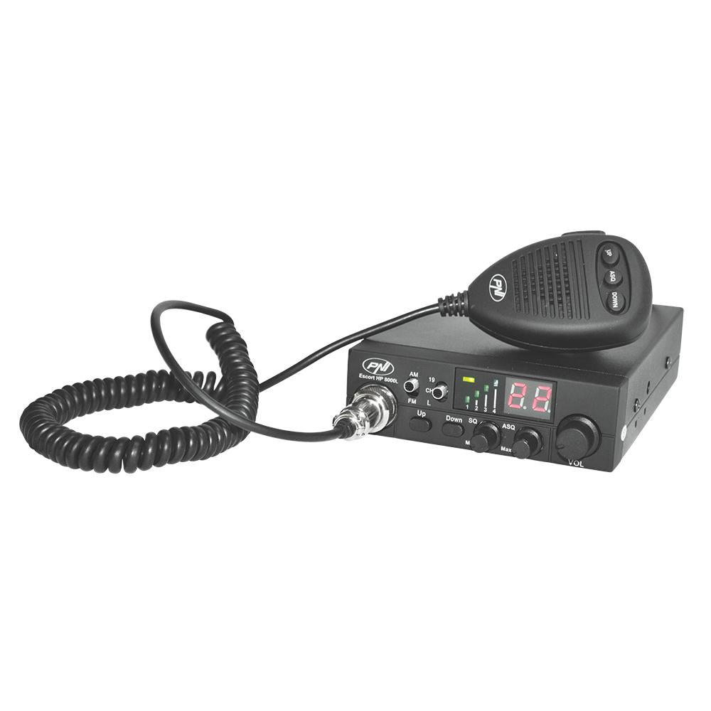 STATIE RADIO CB PNI ESCORT HP 8000L 12V 4W CU ASQ REGLABIL, FUNCTIE LOCK, MUFA DE BRICHETA INCLUSA
