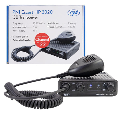 STATIE RADIO CB PNI ESCORT HP 2020, CU UN SINGUR CANAL, 4W, FM, 12V, FARA ZGOMOT