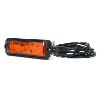 PROIECTOR STROBOSCOPIC LED PORTOCALIU 1469 W218 CU MONTARE IN GRILA, 2 FAZE FLASH, 12V-24V, 21W WAS
