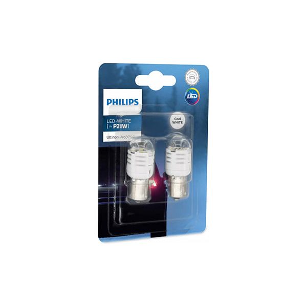 SET 2 BECURI LED EXTERIOR 12V P21 WHITE BA15S ULTINON PRO3000 SI PHILIPS