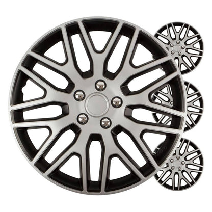 Capace roți auto Dakar, set 4 piese, negru argintiu, 14" COLOR BOX