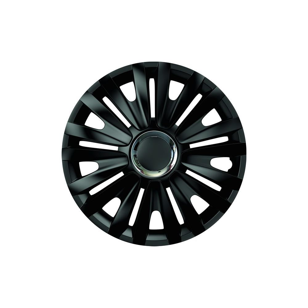 SET CAPACE ROTI 16` NEGRE CU INEL CROMAT ROYAL