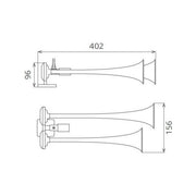 CLAXON CROM CAMION CU DOUA GOARNE 24V 1A