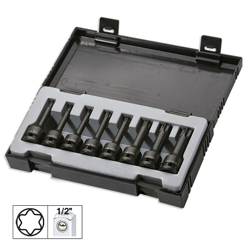 8 db-os hosszú, 1/2 hüvelykes Torx dugókulcs készlet, JBM