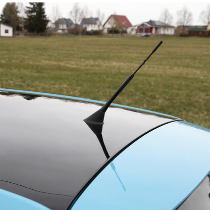 ANTENA AUTO EXTERIOR NEAGRA 23CM CU 2 ADAPTOARE (5-6MM)
