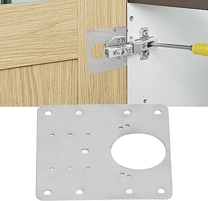 Kit reparatie balama, pentru mobila, Zola®, din otel inoxidabil, 9x9 cm