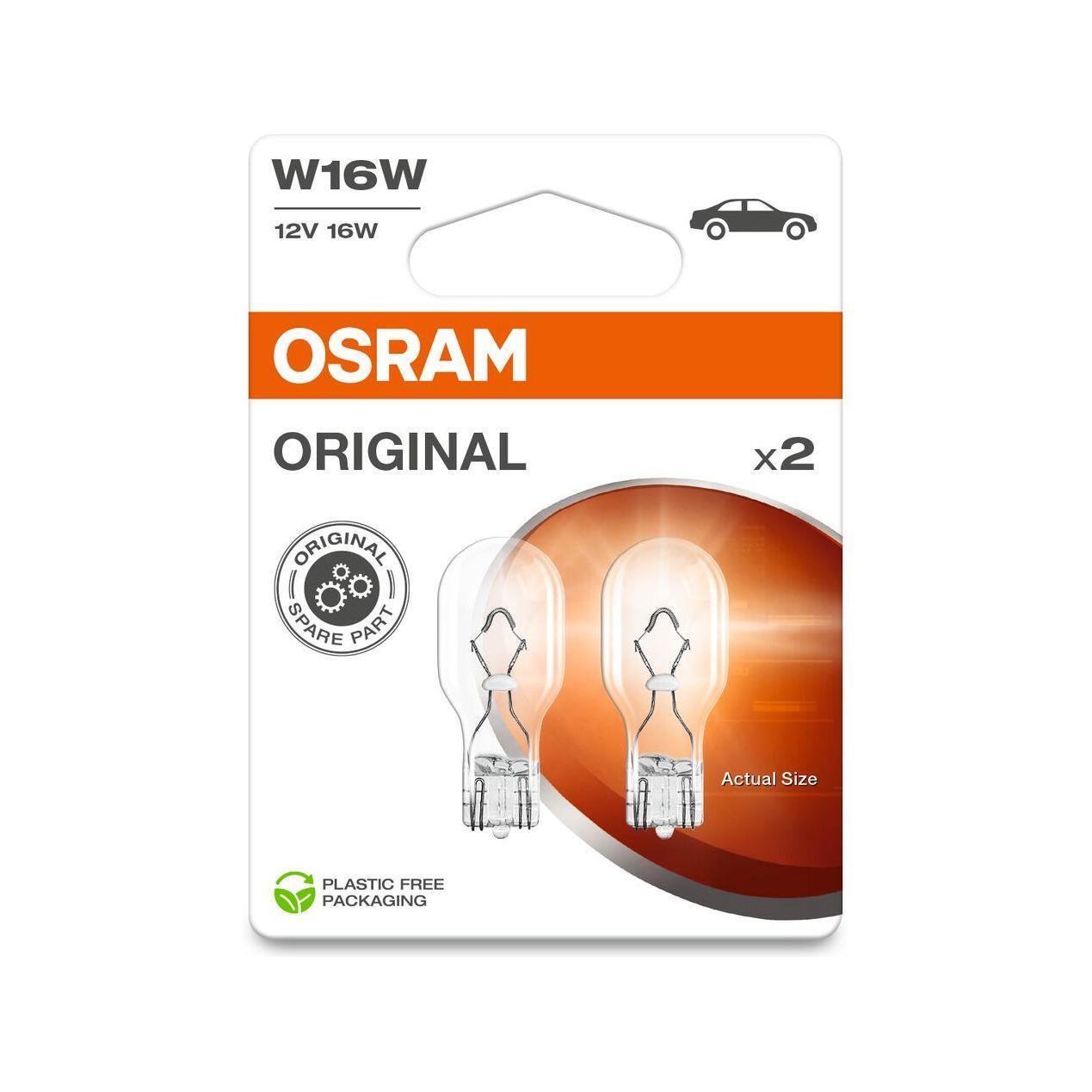 SET 2 BECURI 12V W16W ORIGINAL BLISTER OSRAM
