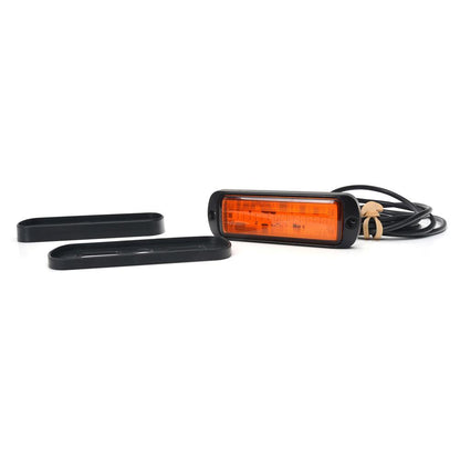 PROIECTOR STROBOSCOPIC LED PORTOCALIU 1469 W218 CU MONTARE IN GRILA, 2 FAZE FLASH, 12V-24V, 21W WAS