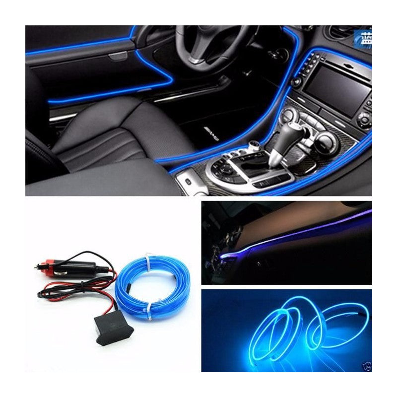 Fir cu neon 3 metri 12V albastru