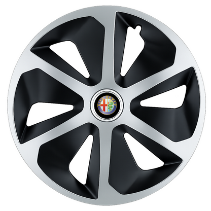 Set 4 capace roti Roco Gri-Negru R16 Compatibil Cu Alfa Romeo