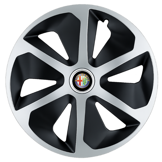 Set 4 capace roti Roco Gri-Negru R13 pentru gama auto Alfa Romeo