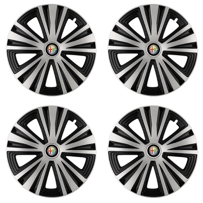 Set 4 capace roti Glory Gri-Negru R14, Compatibil Cu Alfa Romeo