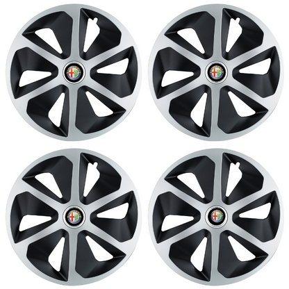 Set 4 capace roti Roco Gri-Negru R16 Compatibil Cu Alfa Romeo