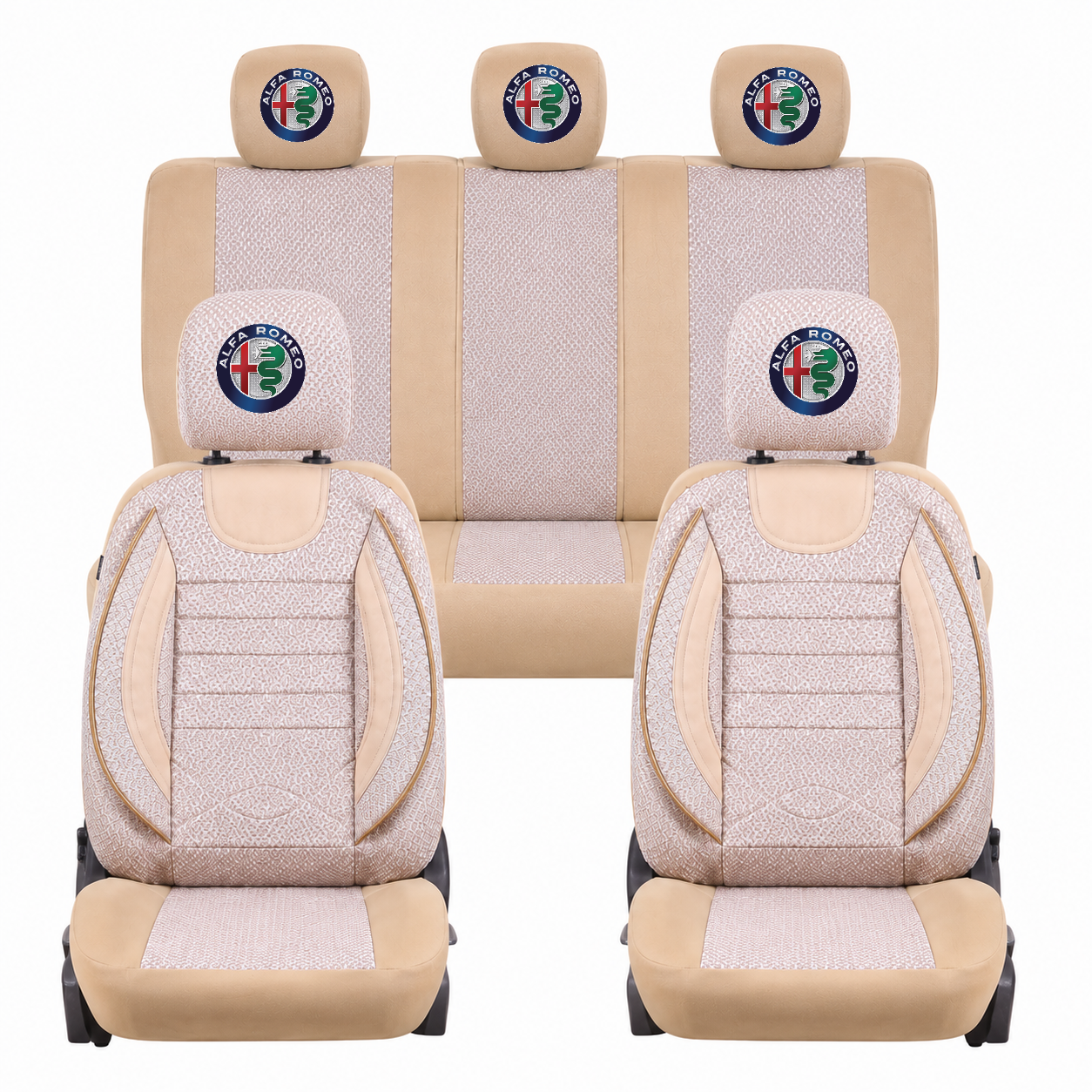 Set Huse Scaune Universale City BEJ, Personalizate cu Alfa Romeo.