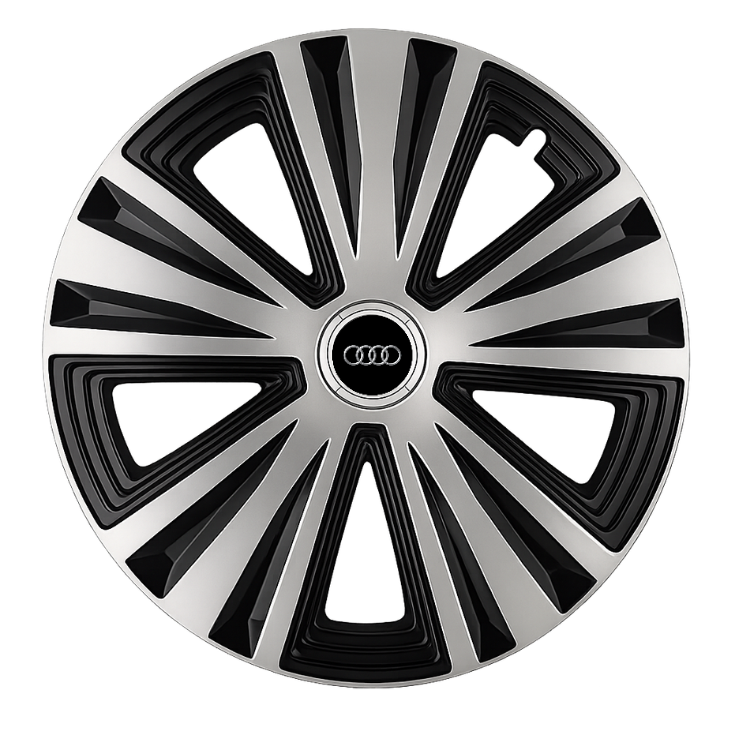 Set 4 capace roti Glory Gri-Negru R14, Compatibil Cu Audi