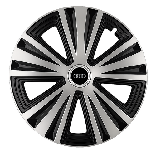 Set 4 capace roti Glory Gri-Negru R15, Compatibil Cu Audi