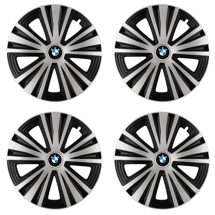 Set 4 capace roti Glory Gri-Negru R15, Compatibil Cu BMW