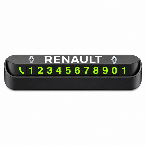 Suport Număr Telefon Auto pentru Parcare personalizat cu Renault.