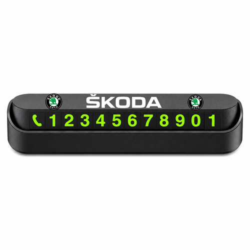Suport Număr Telefon Auto pentru Parcare personalizat cu Skoda.