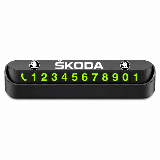 Suport Număr Telefon Auto pentru Parcare personalizat cu Skoda Nou.