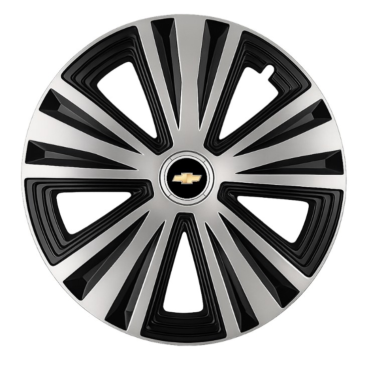 Set 4 capace roti Glory Gri-Negru R14, Compatibil Cu Chevrolet
