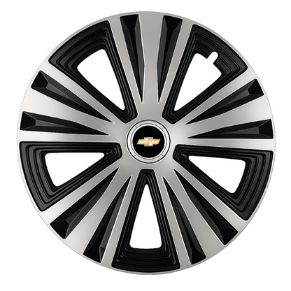 Set 4 capace roti Glory Gri-Negru R14, Compatibil Cu Chevrolet